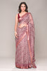 Cream & Rust Color Cotton Silk Printed Saree