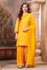 Mustard Zari And Sequins Embroidered Suits With Embroidered Pallazo