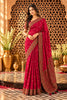 Rani Woven And Embroidered Crepe Saree
