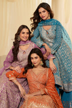 Blue Georgette Embroidered Anarkali Suit Set