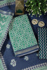 Green Cotton Ajrakh Block Print Unstitched Suit Material