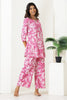 White & Pink Color Cotton Floral Printed Co-Ord Dress