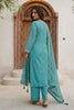 Dusty Teal Woven And Embroidered Silk Suit