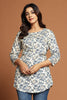 Beige & Grey Color Floral Printed Kurti