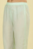 Mint Blue  Cotton Hacoba Style Neck-Embroidered Kurta Set