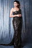 Black Color Sequins Georgette Saree