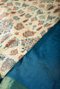 Beige & Blue Color Tree-Like Structures Printed Tussar Silk Saree