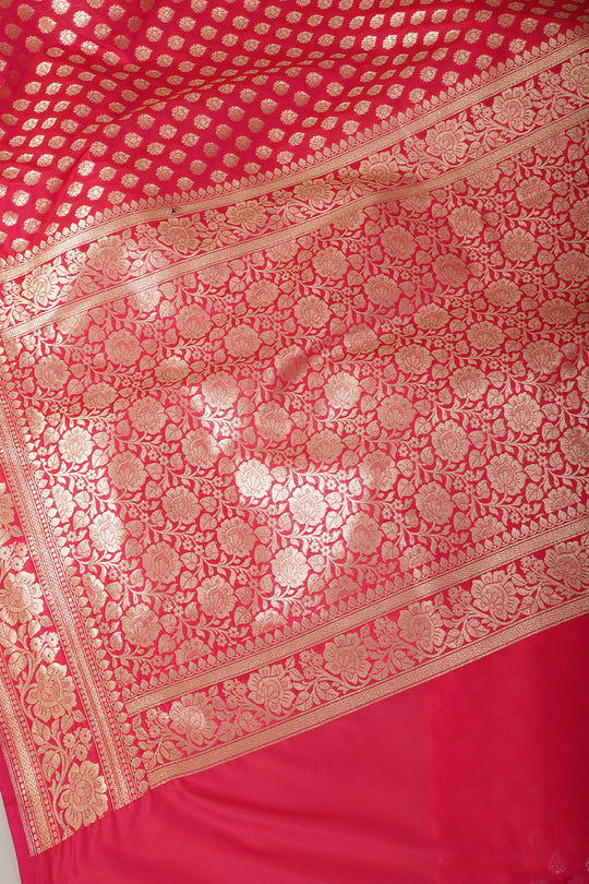 Valentin Red Banarasi SIlk Woven Saree