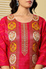Magenta Pink Printed Embroidered Chanderi Silk Suit Set