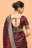 Black & Maroon Color Banarasi Silk Woven Saree