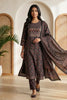 Black Color Cotton Floral Printed Suit