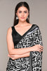 Black & White Color Crepe Printed Saree