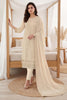 Cream Georgette Resham Embroidered And Swaroski Work Unstitched Suit Material