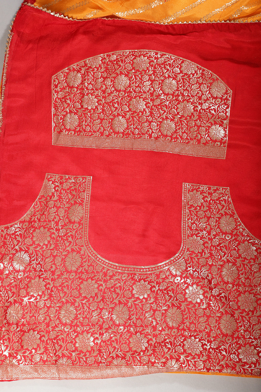 Mustard Modal Silk Saree with Zari Pinstripes