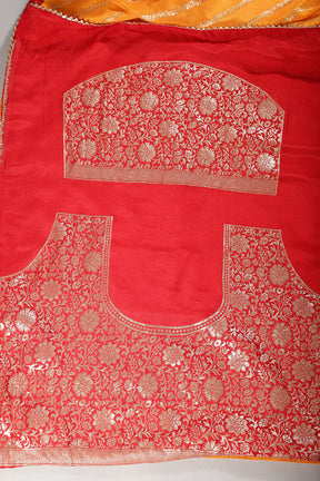 Mustard Modal Silk Saree with Zari Pinstripes