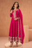 Rani Pink Crepe Silk Zari and Sequins Embroidered Anarkali Suit
