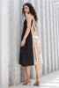 Cream & Black Colour Cotton Printed Peonies Dress