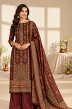 Maroon Digital Printed Velvet Unstitched Suit Fabric