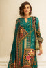 Teal Colour Printed Spun Fabric Unstitched Suit