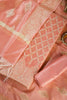 Peach Color Chanderi Cotton Woven Unstitched Suit Fabric