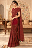 Maroon Heavy Embroidered Georgette Saree