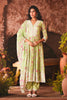 Pista Green Color Cotton Floral Printed and Resham Embroidered AnarkalI Suit