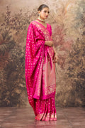 Rani Charmeuse Silk Zari Woven Saree