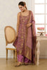 Mauve Banarasi Khaddi Georgette Woven Unstitched Suit Material
