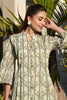 Pista Green Floral Printed Cotton Long Kurta Set
