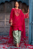 Cherry Red Sequins And Zari Embroidered Silk Suit Set