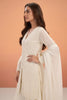 Cream Crepe Silk Embroidered Suit With Palazzo