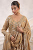 Fawn Color Georgette Sequins Embroidered Floor Length Anarkali Gown with Dupatta