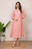 Pink Cotton Resham Embroidered Kurta Set