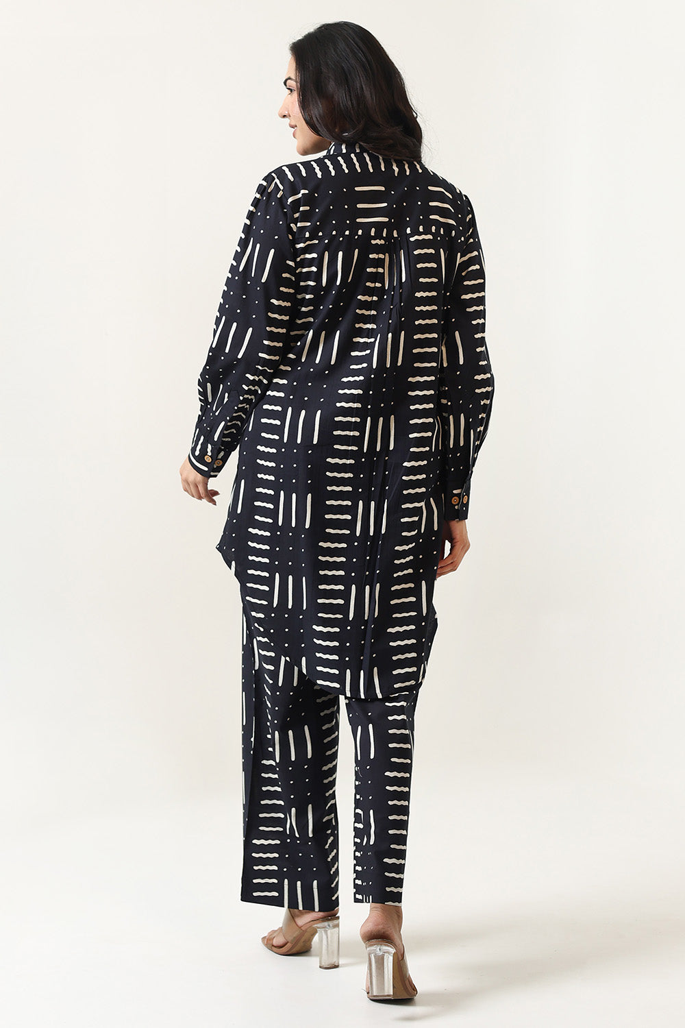 Black Color Printed Cotton Co-Ord Dress