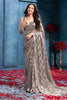 Grey Pure Georgette Sequins Embroidered Saree