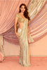 Fawn Color Sequins Embroidered Georgette Saree