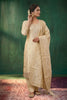 Cream Crepe Silk Zari And Sequins Embroidered Suit