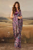 Violet Shimmer Floral Printed Saree with Swarovski Work on Border