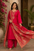 Rani Silk Embroidered Straight Suit With Banarsi Dupatta