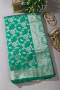 Sea Green Colour Banarasi Silk Woven Saree