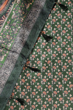 Green Tussar Silk Digital-Inspired Printed Saree
