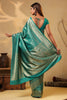 Teal Colour Silk Zari Woven Saree
