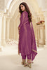 Magenta Zari Floral Woven Silk Suit Set