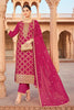 RanI Crepe Silk Zari Woven And Embroidered Unstiched Suit Material