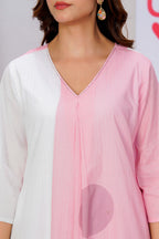 Pink Cotton Printed Kurta Set