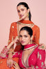 Orange Georgette Resham, Zari and Sequins Embroidered Alia Cut Anarkali Gown