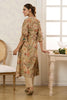 Beige Chanderi Silk Floral Printed Kurta Set