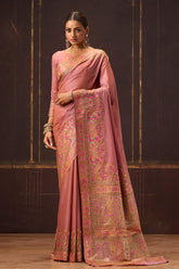 Peach Color Soft Silk Kalamkari Woven Saree
