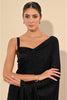 Black Color Satin Swarovski Work Saree