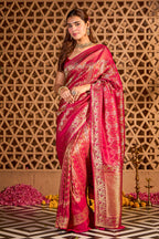 Rani Mulerry Silk Resham And Zari Woven Saree